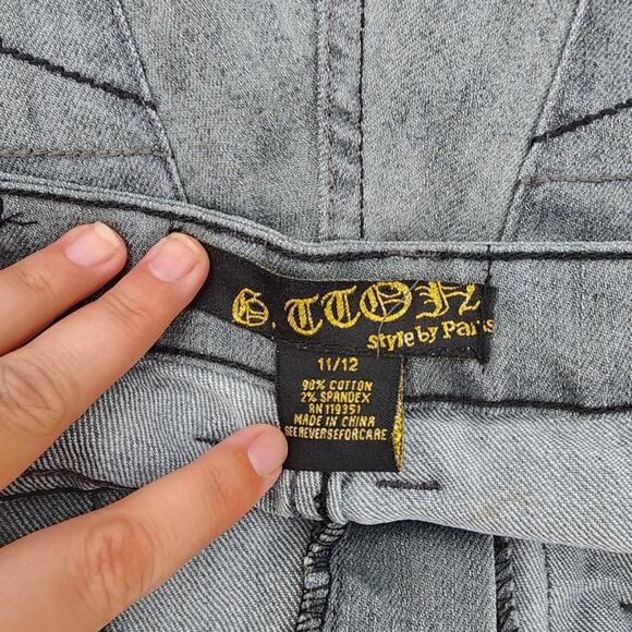 C.TTON Style by Paris Cut-Off Jean Raw Hem Shorts Womens Juniors Size 11 / 12 - Picture 5 of 5